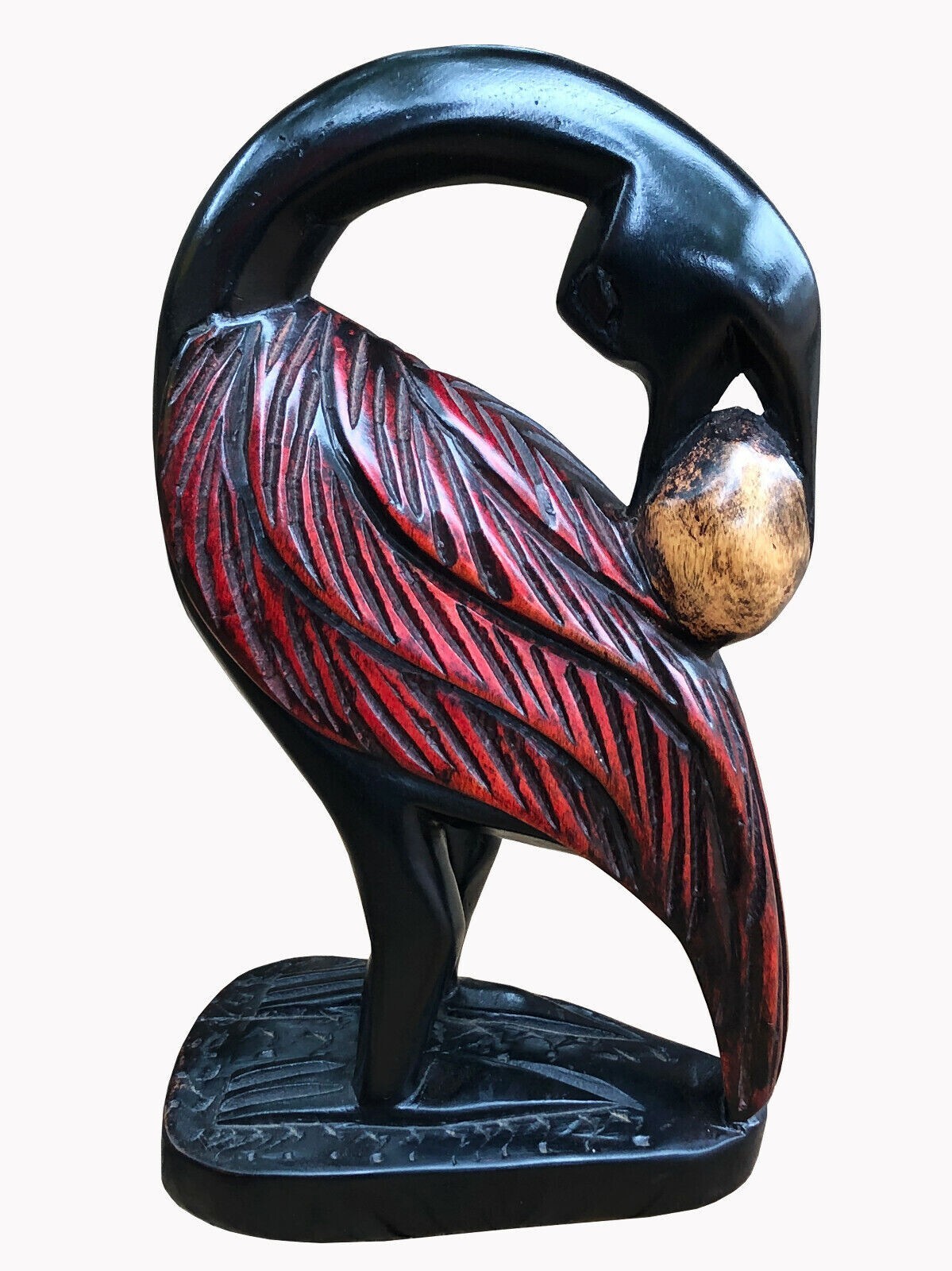 Vintage Hand carved Sankofa Bird Ghanaian Traditional Sculpture Wood Art