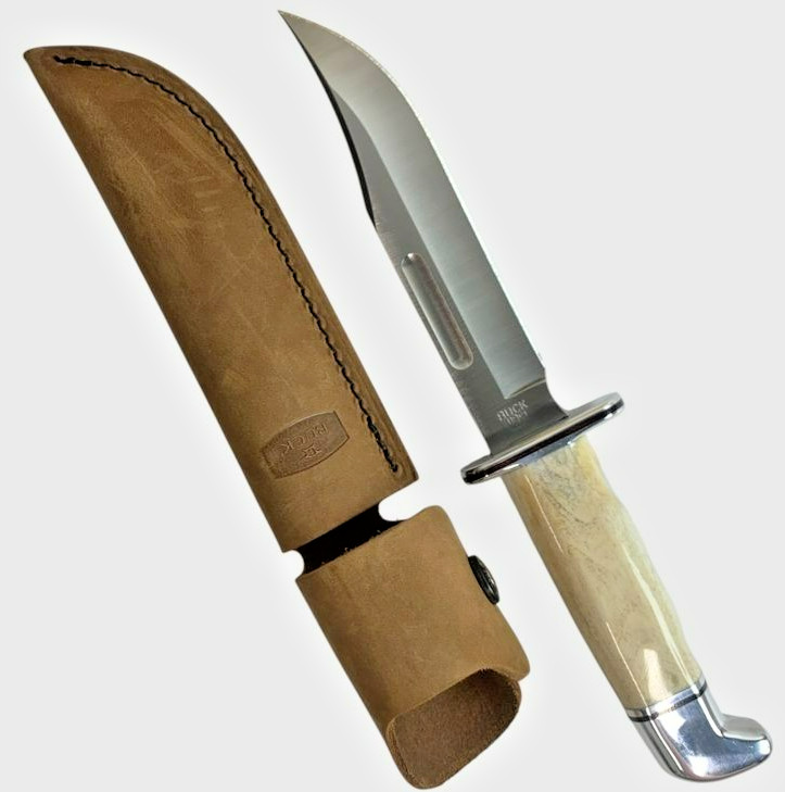 RARE Limited Edition Buck 119 Special Bowie Knife With Brown Leather Sheath
