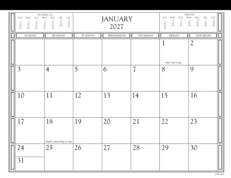 The Magnetic Calendar 2027 - Family Organizer / Refrigerator Calendar-12 month