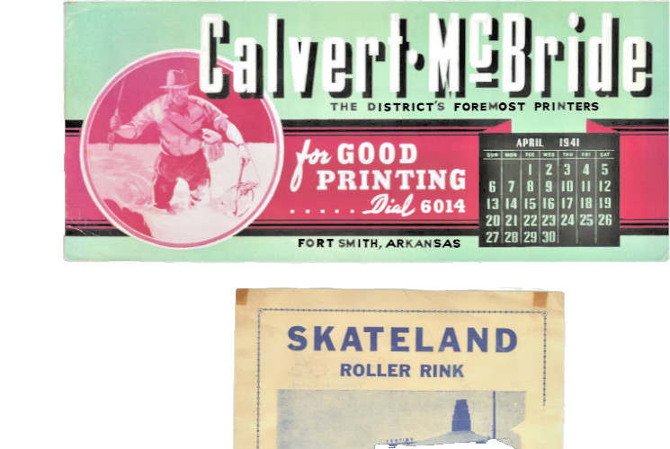 VINTAGE CALVERT - MCBRIDE PRINTER FORT SMITH ARKANSAS PAD BLOTTER 1941 FS AR
