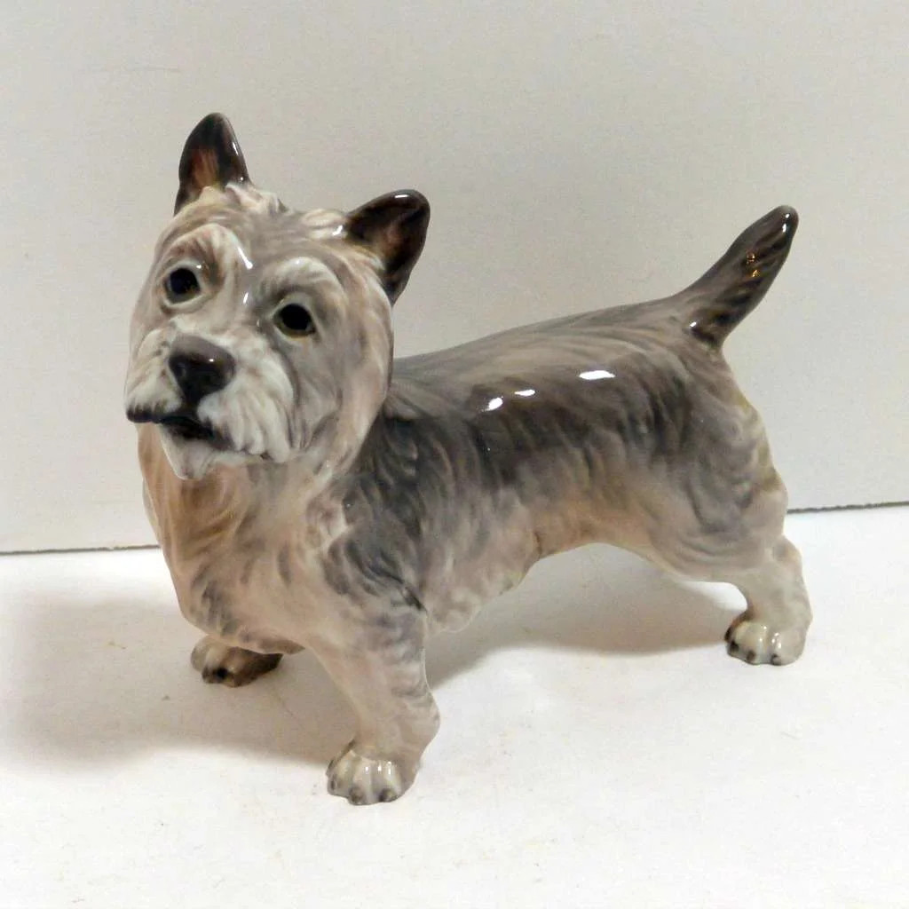 Vintage Dahl-Jensen Porcelain Cairn Terrier Dog Figurine Denmark #64 Vintage Dahl-Jensen Porcelain Cairn Terrier Dog Figurine Denmark #64
