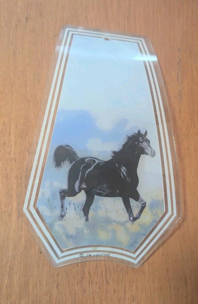OK Lighting Wild Horse Black Stallion Gallop Lamp Glass Light Panel Replacement