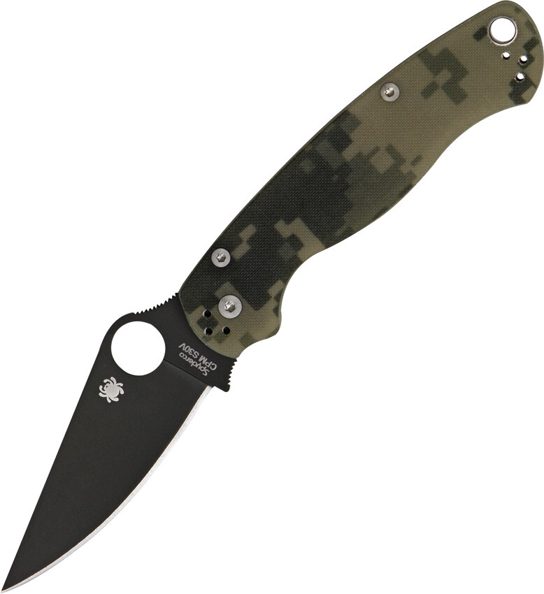 Spyderco Para-Military 2 Compression Lock Camo & Black G10 Folding Knife 