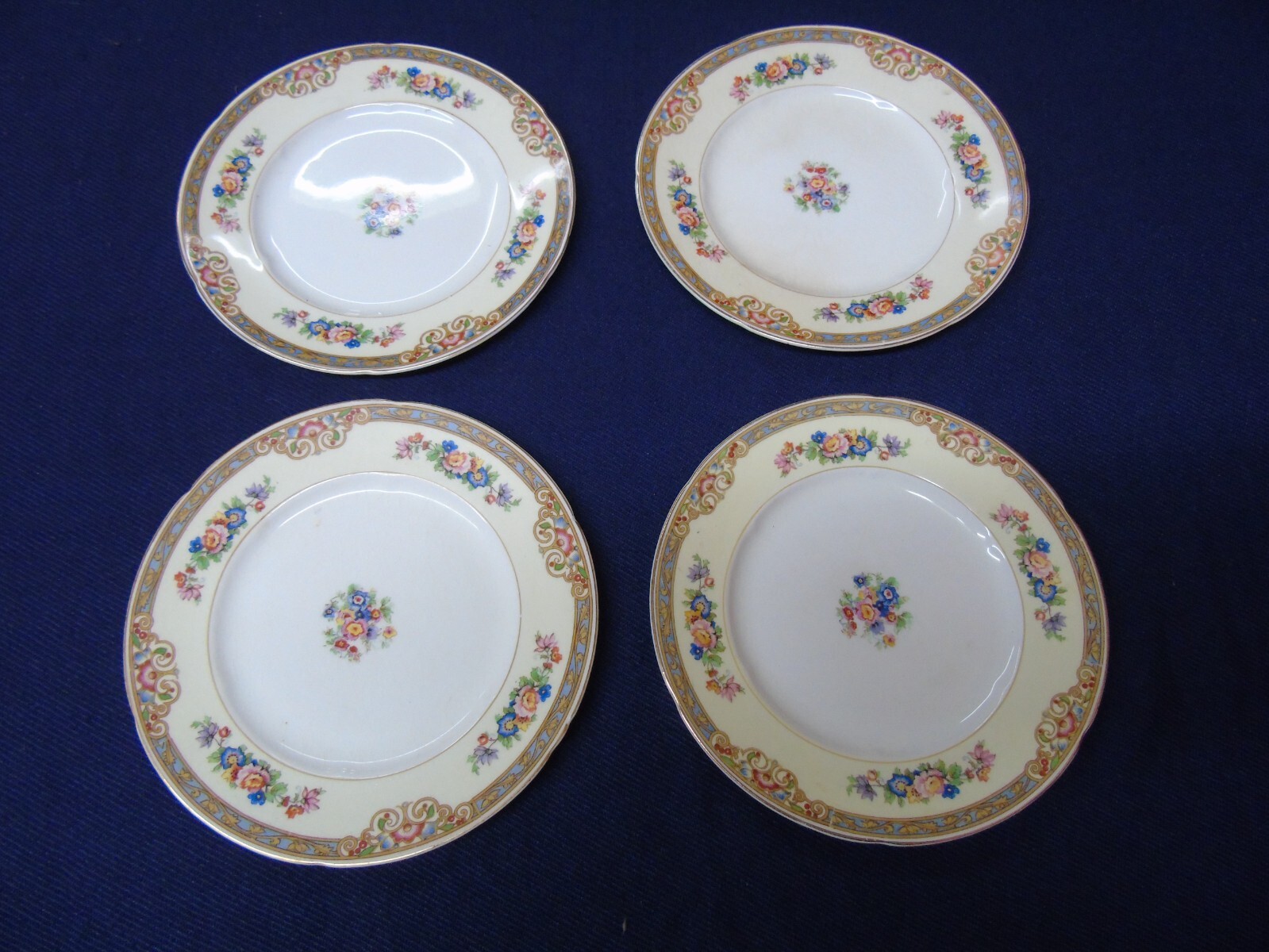 Set of 4 pcs W.H. Grindley & Co Ivory Marjorie 6 7/8” Plates
