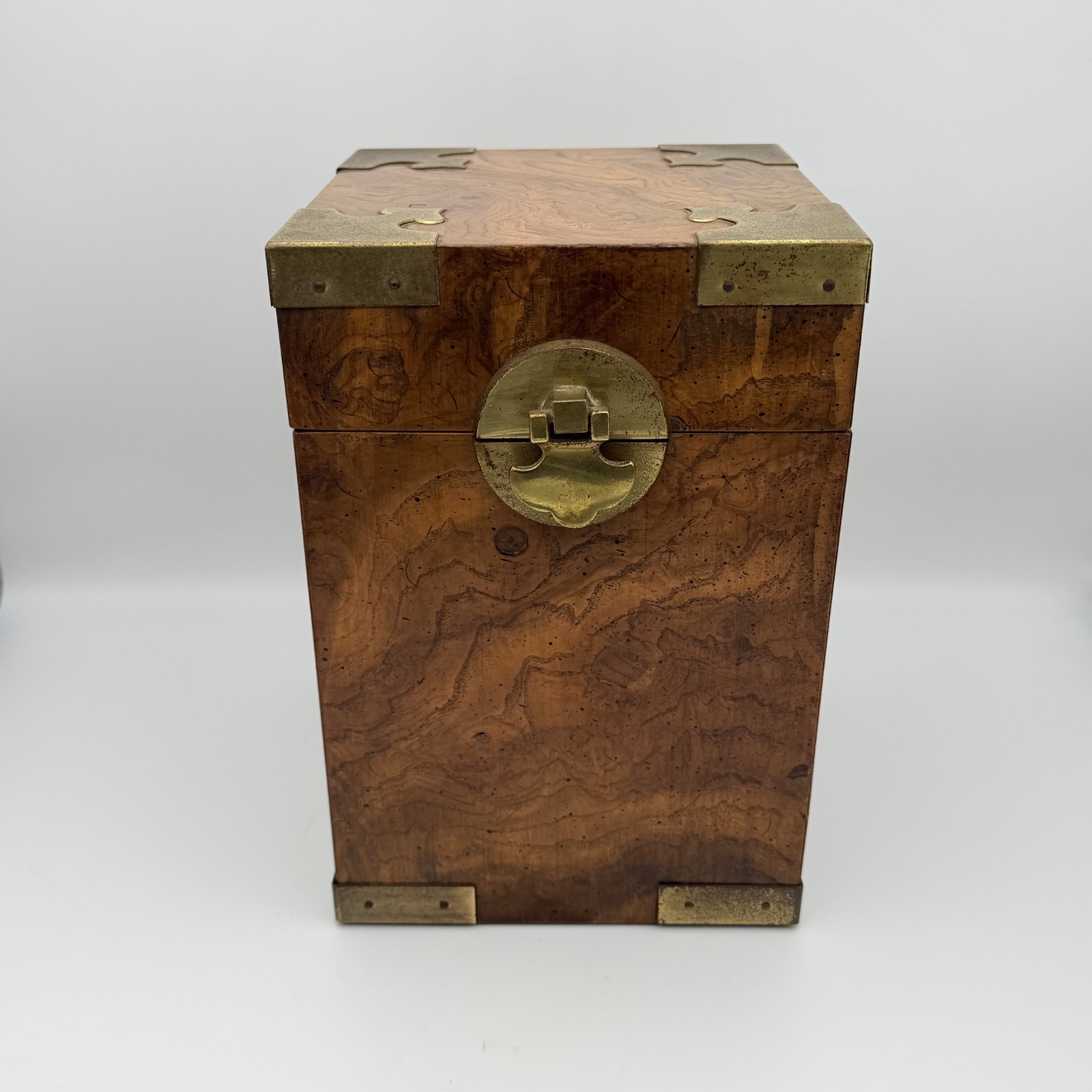 Knob Creek Oak Burl Wood Box Ethan Allen Vintage 50s 60s