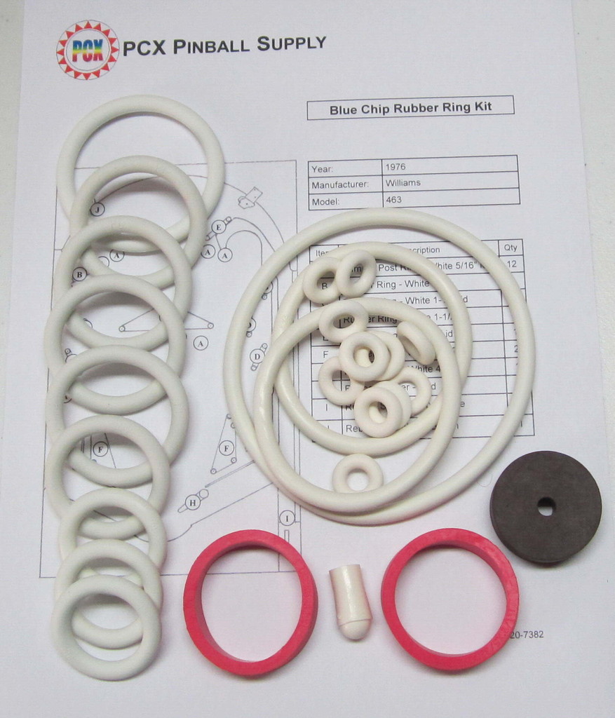 1976 Williams Blue Chip Pinball Rubber Ring Kit