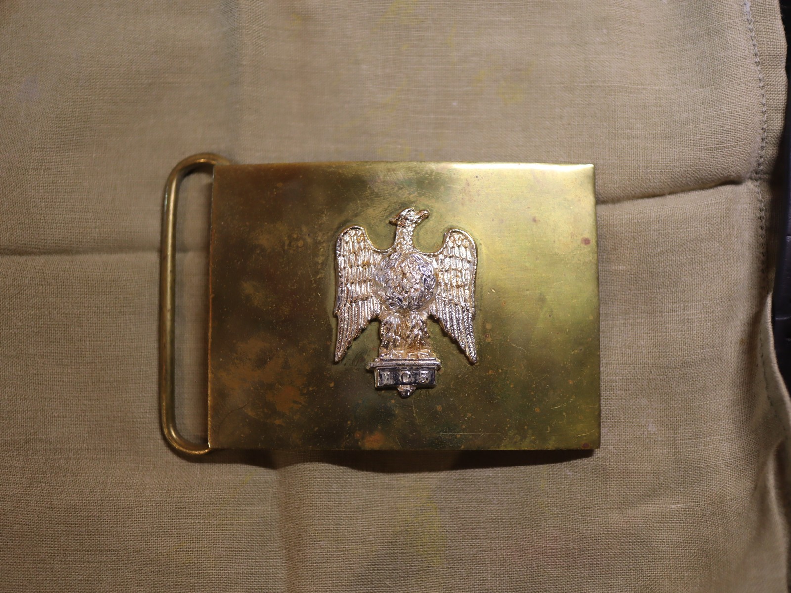 1st Royal Dragoons Brass Belt Buckle Waterloo Eagle 105 Commemorative Cap Badge