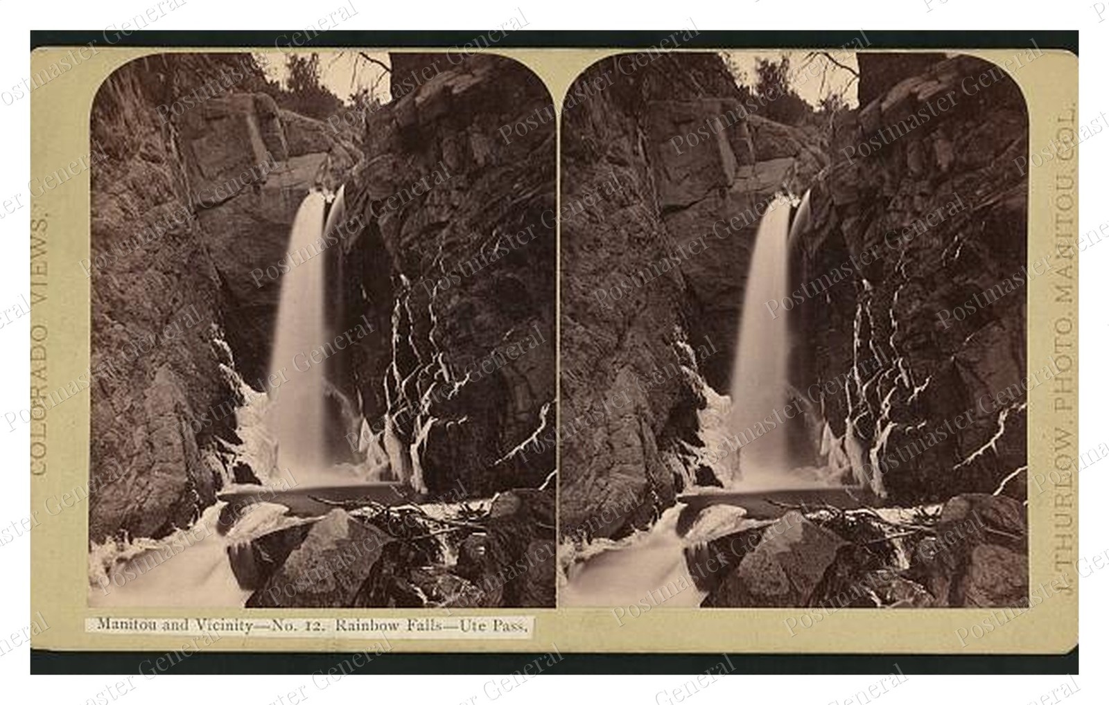 Manitou Springs Rainbow Falls Standard Postcard COPY RPPC