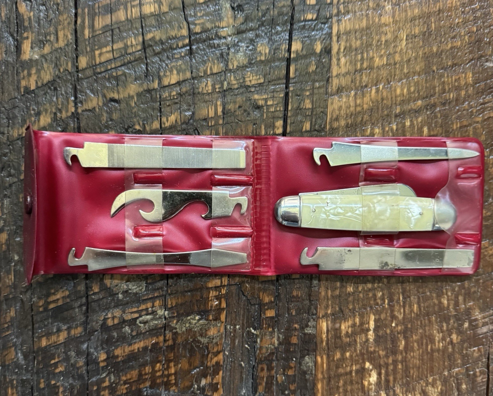 VTG Imperial Pocket Knife Set With 5 Tool Attachments In Original Case Prov USA