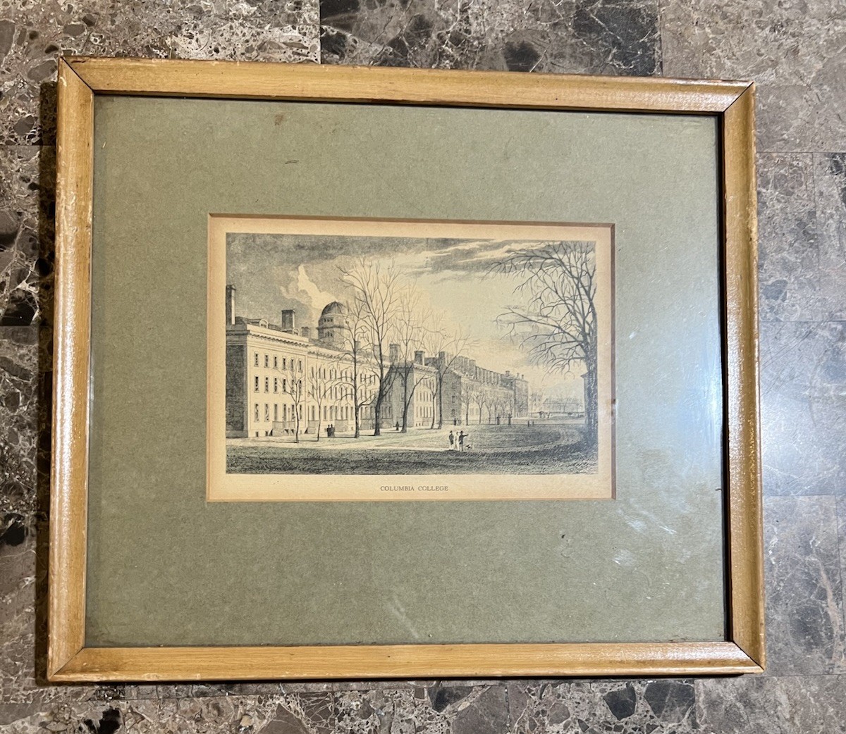 VINTAGE COLUMBIA COLLEGE UNIVERSITY FRAMED ANTIQUE PRINT NEW YORK CITY VINTAGE COLUMBIA COLLEGE UNIVERSITY FRAMED ANTIQUE PRINT NEW YORK CITY