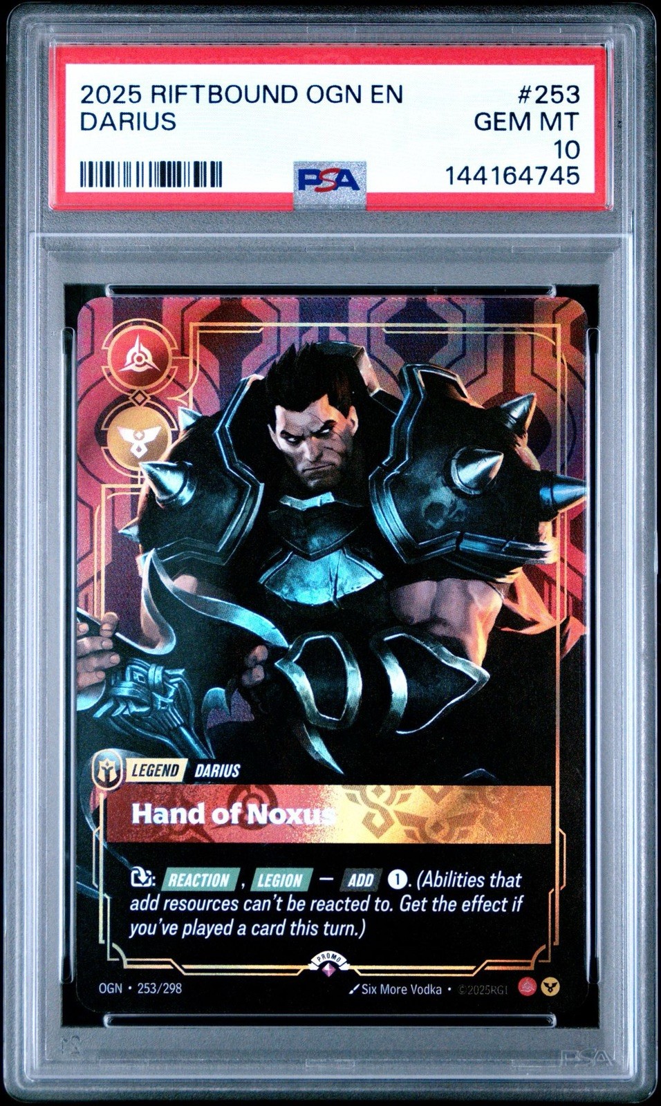 1 OF 1 LABEL ERROR 2025 RELEASE EVENT Riftbound OGN EN Darius  #253 PSA Graded