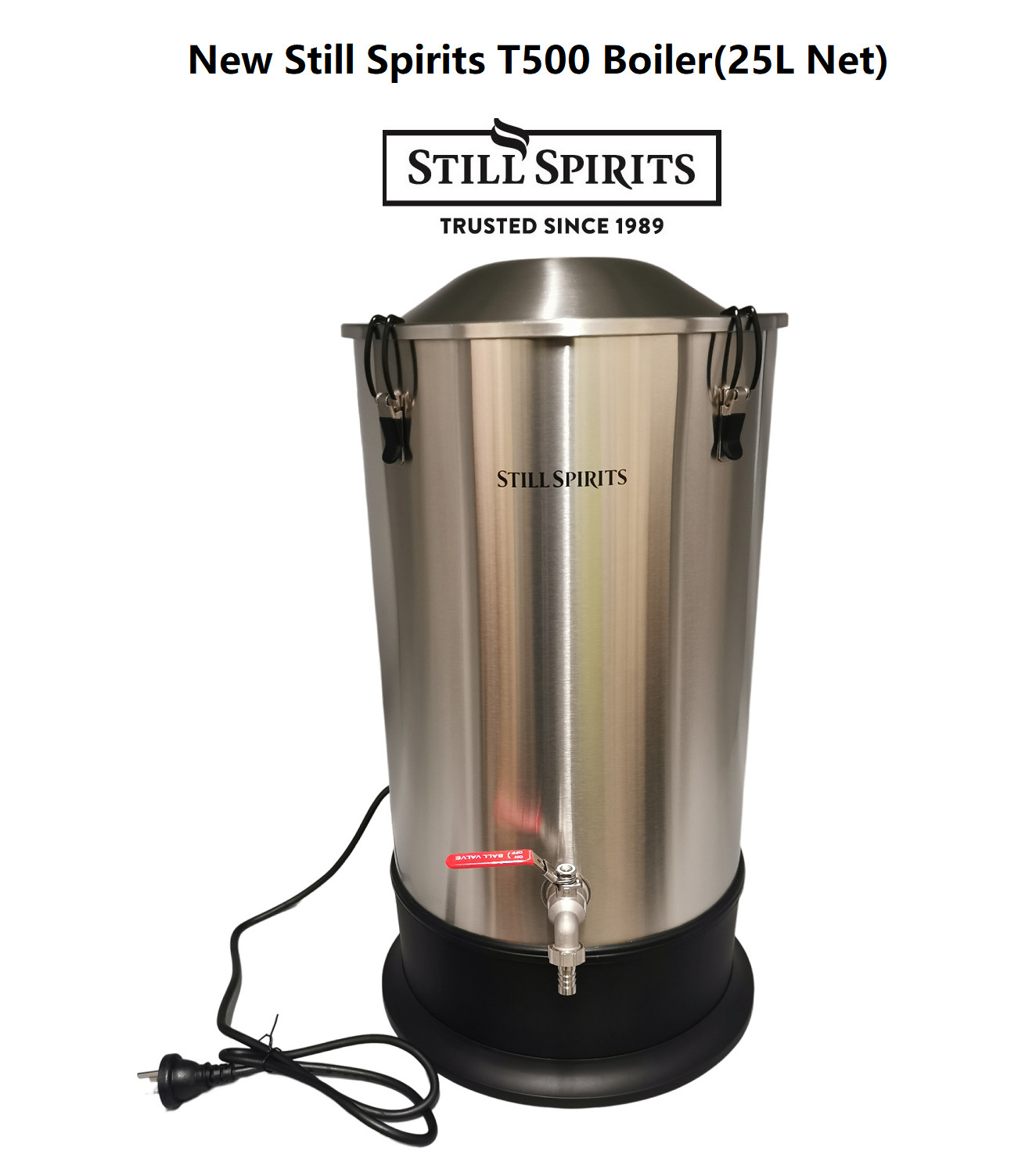 New Still Spirits 25L High Qality S. S Turbo Boiler 240V/2200W/47mm Hole/SS Tap 