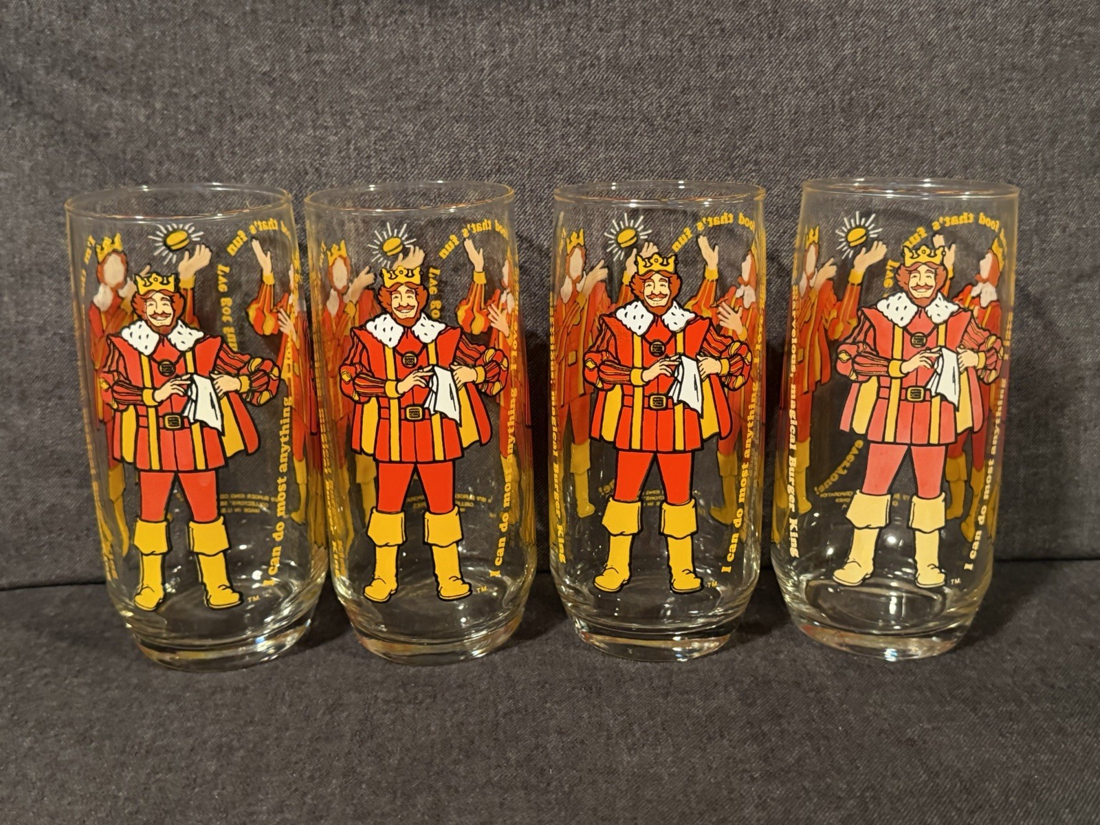 Vintage 1979 Burger King Collector’s Series Glass Lot x4 -Excellent Condition