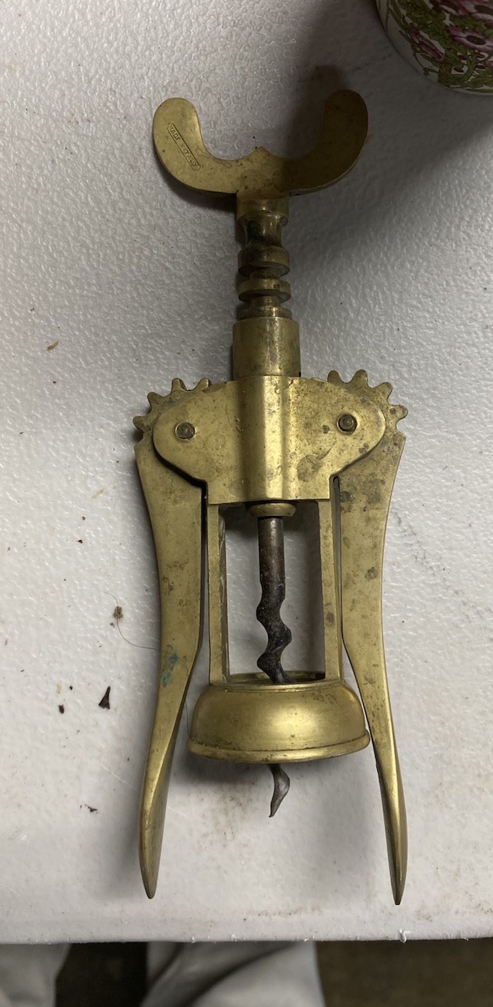 Vintage Italian Made Brass Wine Opener