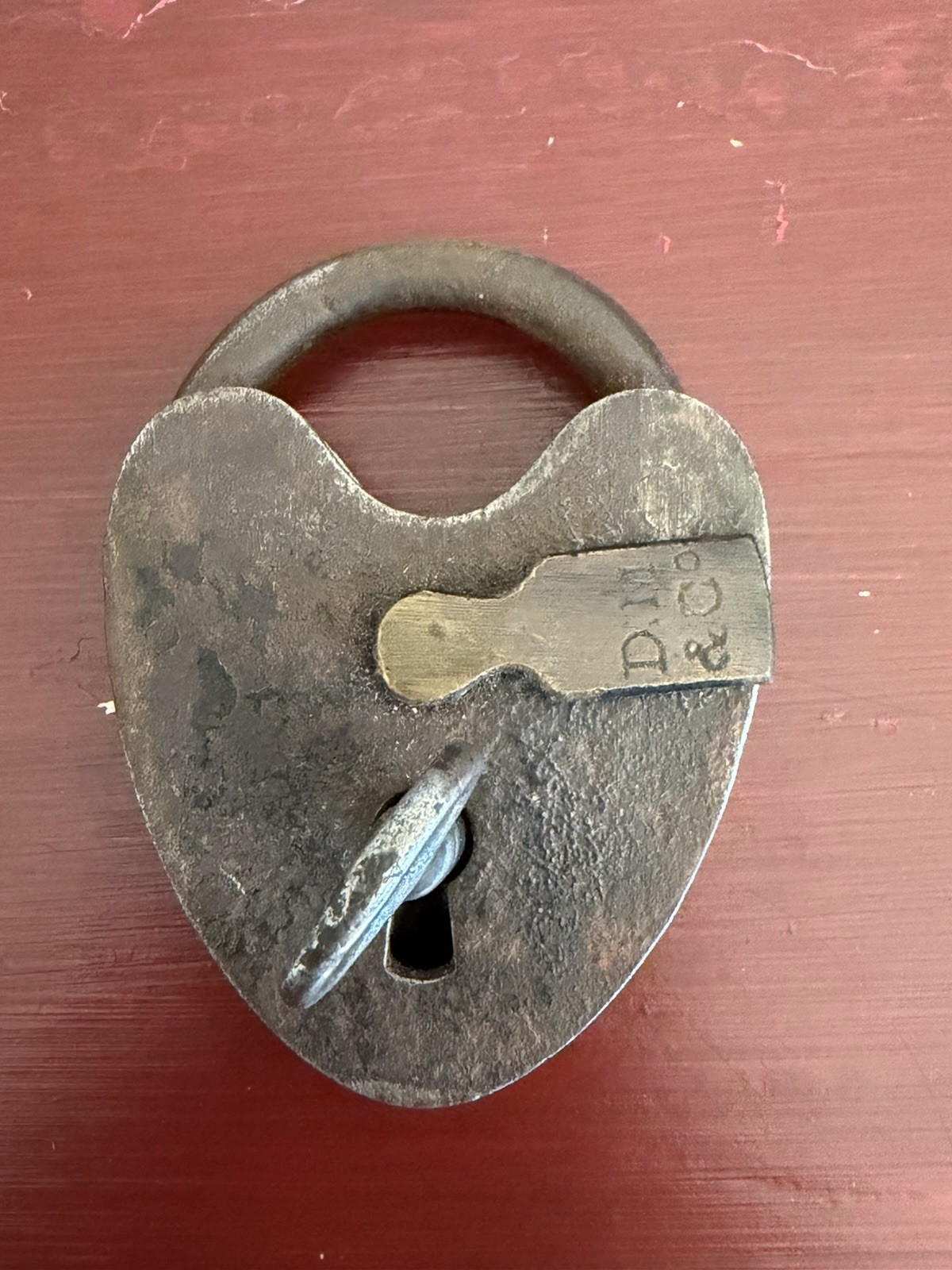 Vintage  D.M. & CO Heart Shape Padlock w Key - Perfect for Valentine's Day