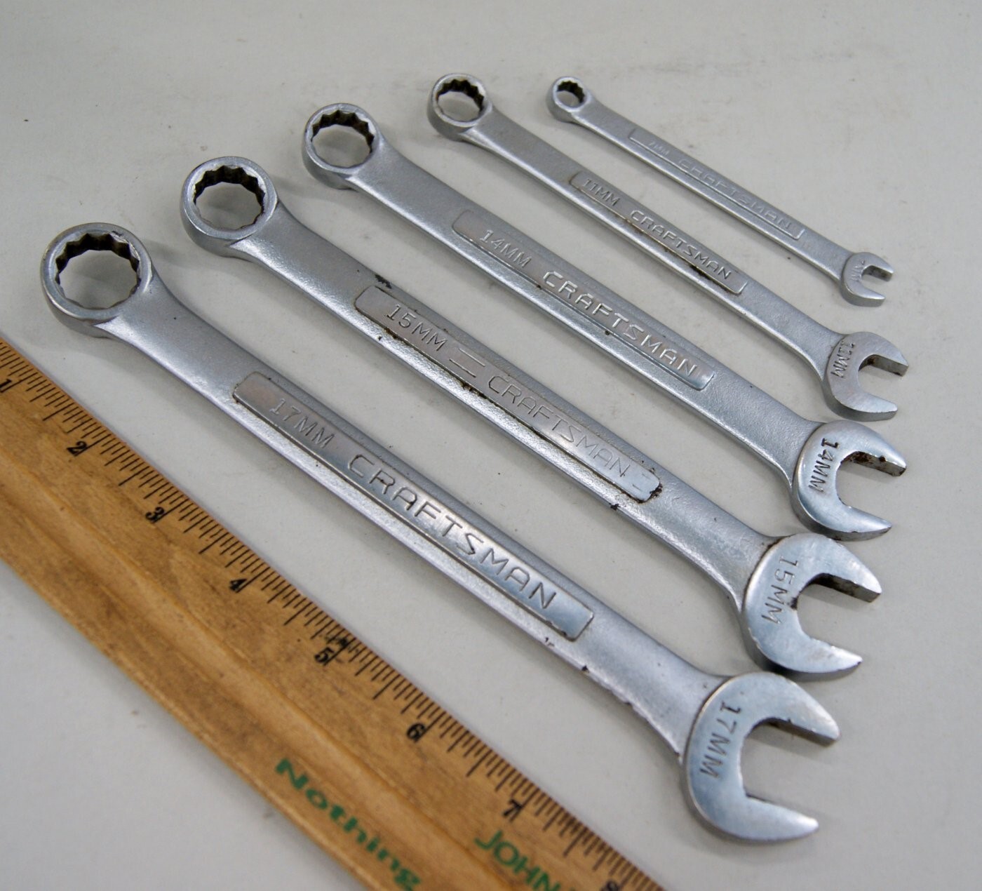 5 Vintage RARE Craftsman V-Series USA Made Combination Metric Wrenches, SM1568 5 Vintage RARE Craftsman V-Series USA Made Combination Metric Wrenches, SM1568
