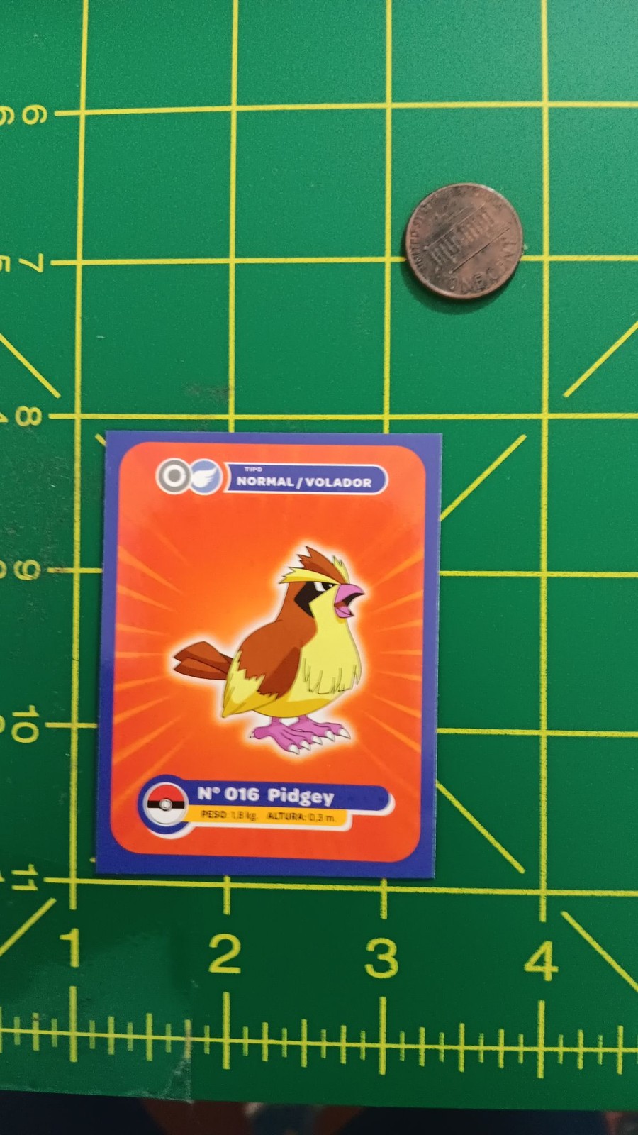 Pokemon N 016 Pidgey Sticker Spanish Normal Volador Collectible Rare Mint