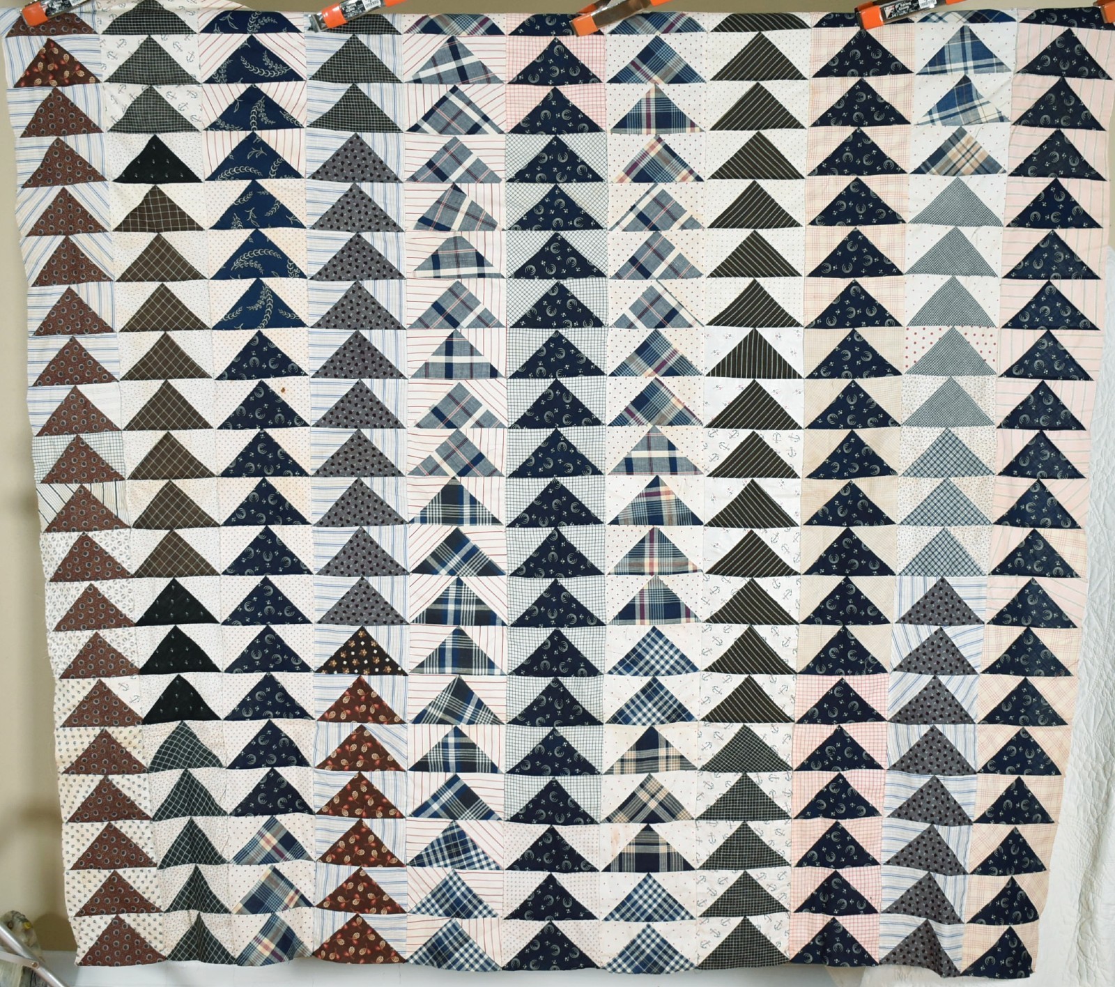 OUTSTANDING Vintage 1880's Flying Geese Antique Quilt Top ~NICE EARLY FABRICS OUTSTANDING Vintage 1880's Flying Geese Antique Quilt Top ~NICE EARLY FABRICS