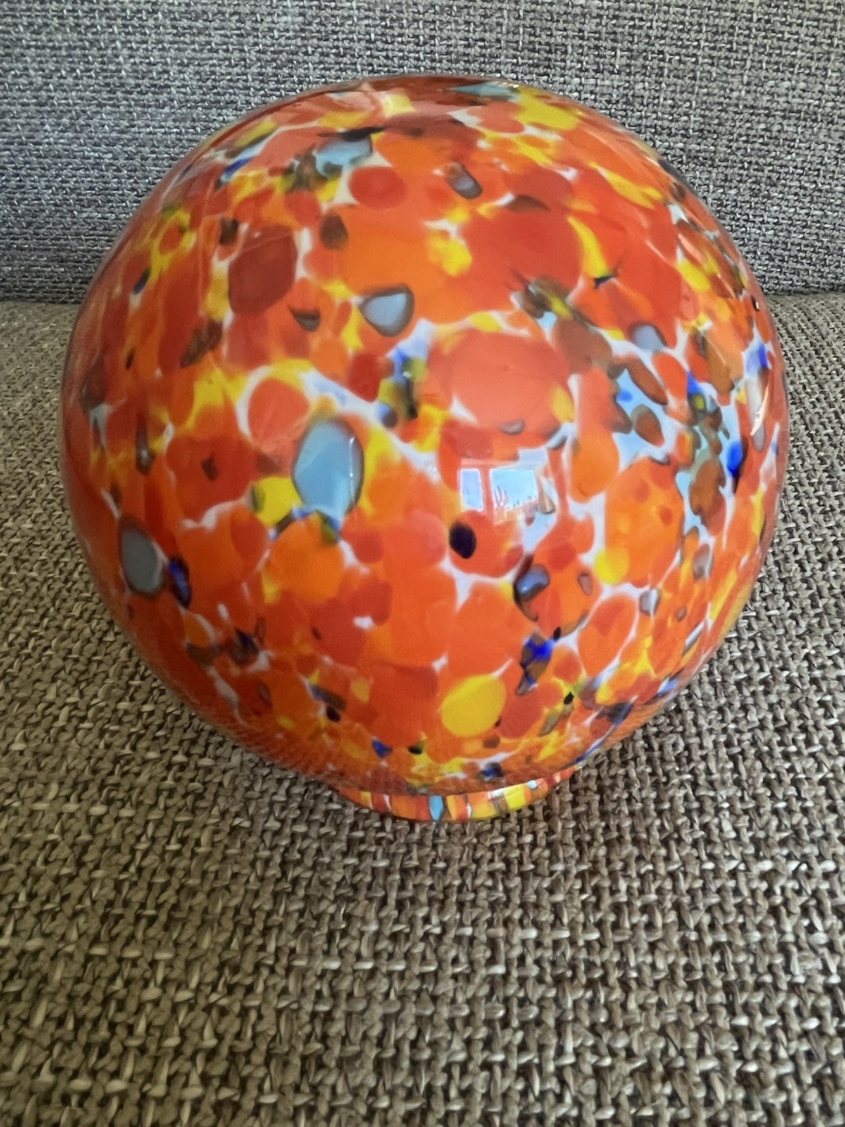 VINTAGE CZECHOSLOVKIA CZECH SPATTER CONFETTI GLASS LAMP SHADE