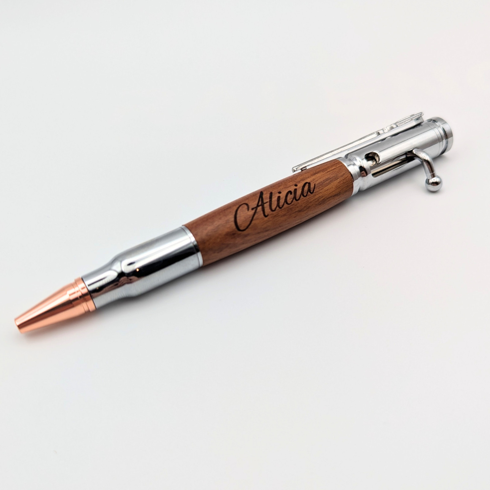 Custom Engraved Bolt Action Pen Bullet Wood Groomsman Gift Dad Husband