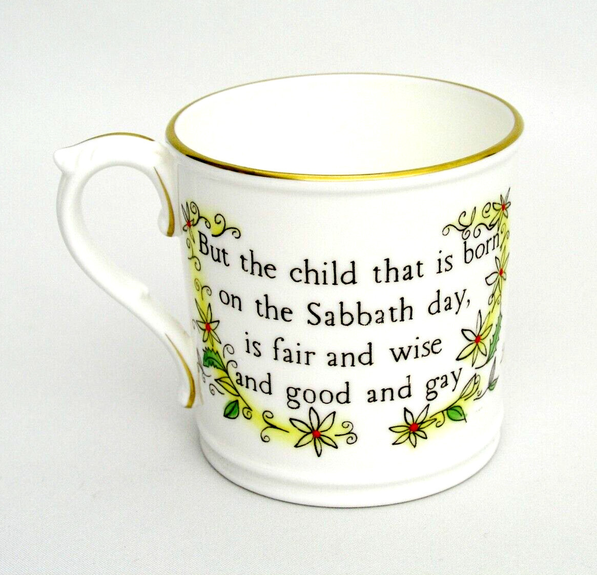 ROYAL WORCESTER SABBATH DAY CHILD HAND PAINTED BONE CHINA MUG ENGLAND