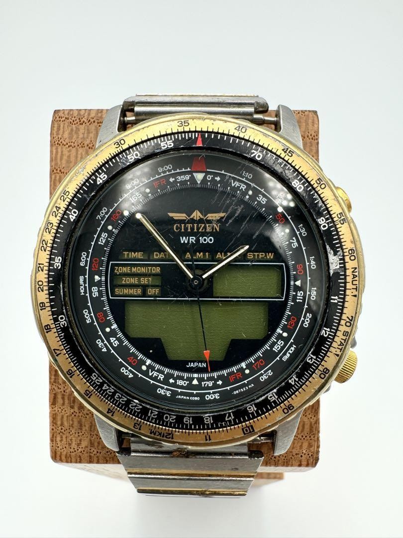 CITIZEN Wingman A794 Quartz Watch 40mm Vintage Analog Digital No Battery Working CITIZEN Wingman A794 Quartz Watch 40mm Vintage Analog Digital No Battery Working