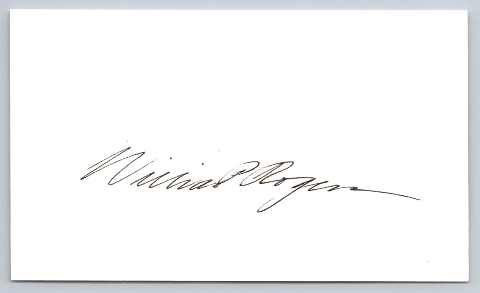 William Rogers Signed Index Card - Politics - Pres Eisenhower Attorney General