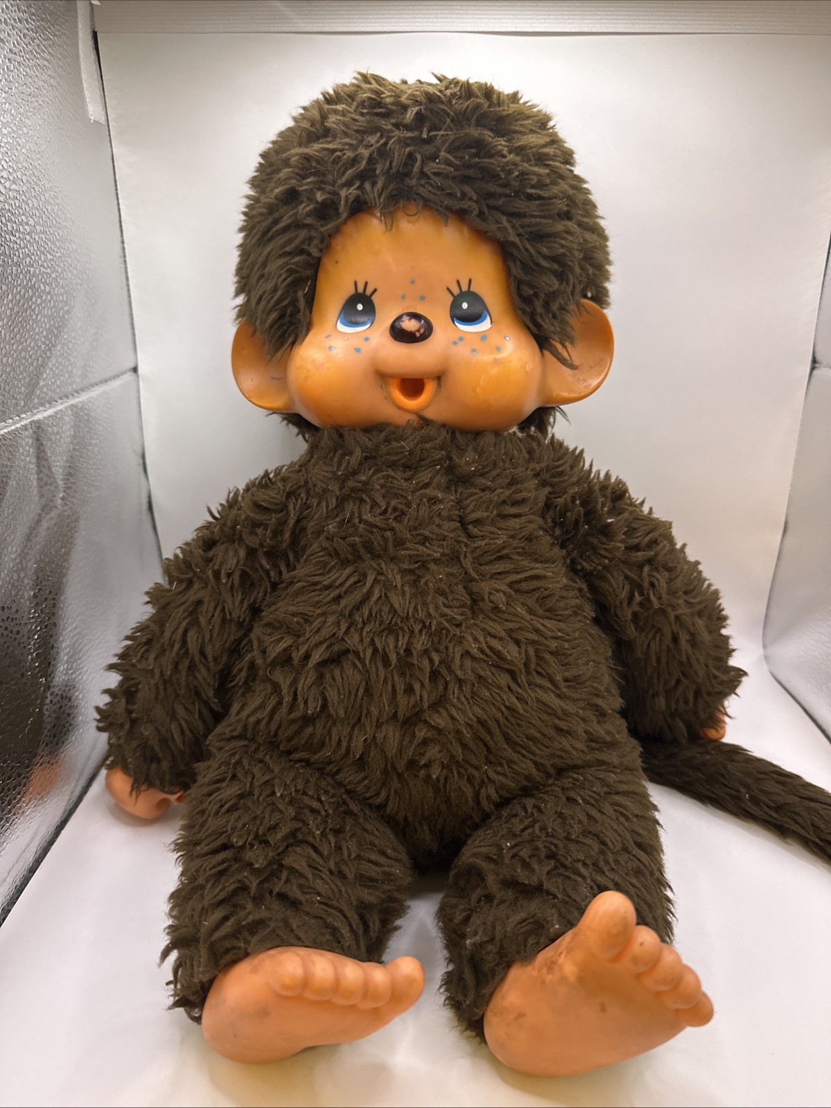 Sekiguchi Monchhichi 1974 Vintage 45cm Soft Toy Thumb Cracked Used