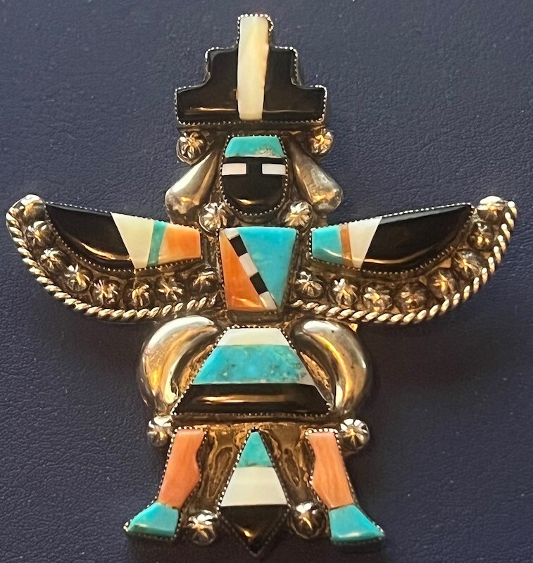 Best Zuni Lee Edaakie attr. Knifewing Pin Mosaic Inlay \