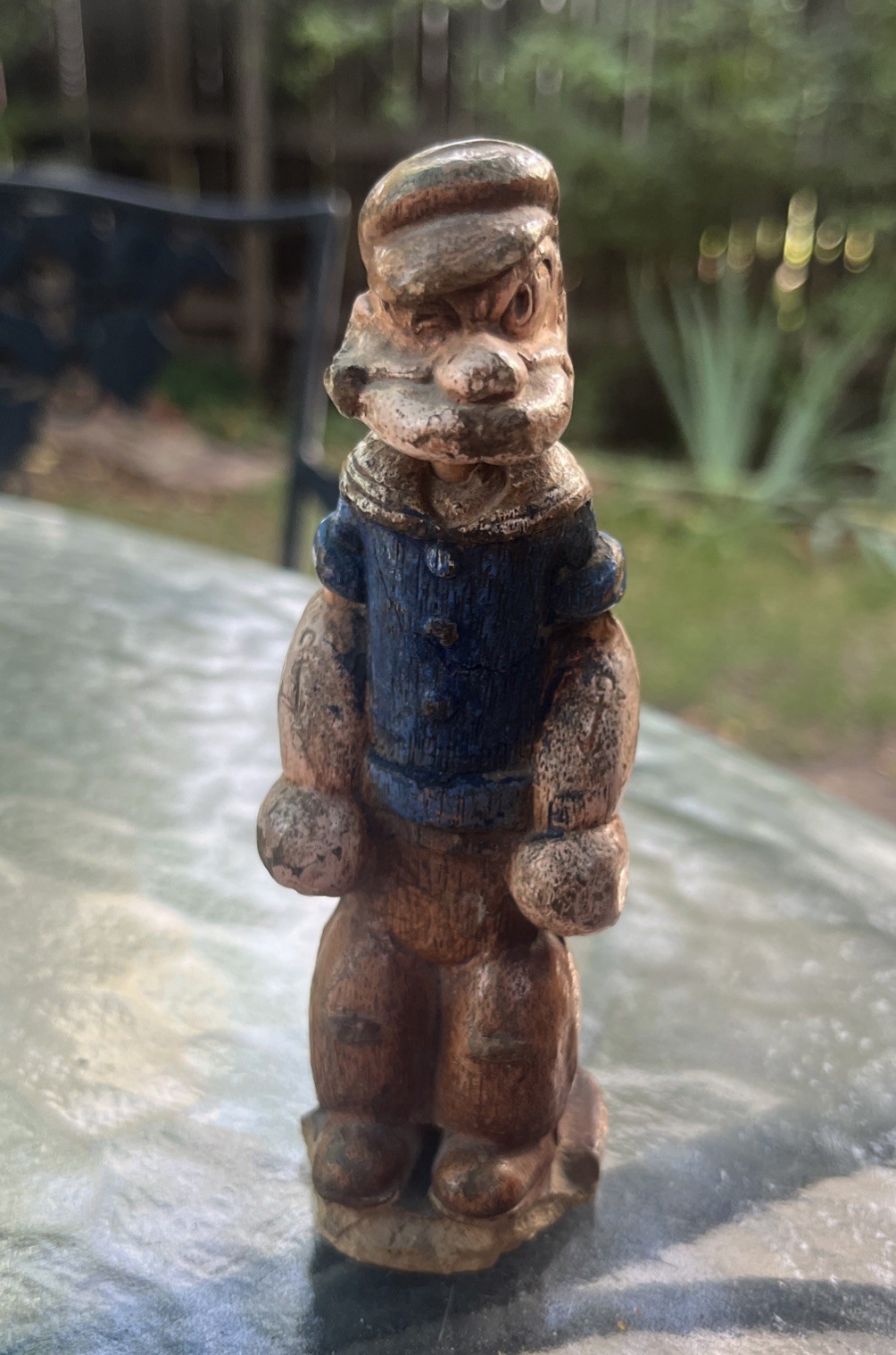 Rare Vtg 1940s KFS Popeye the Sailorman wooden Figurine Character 4.5\