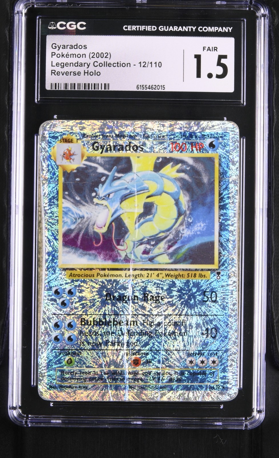Pokemon Card CGC 1.5 Gyarados Reverse Holo Legendary Collection 12/110 Pokemon Card CGC 1.5 Gyarados Reverse Holo Legendary Collection 12/110