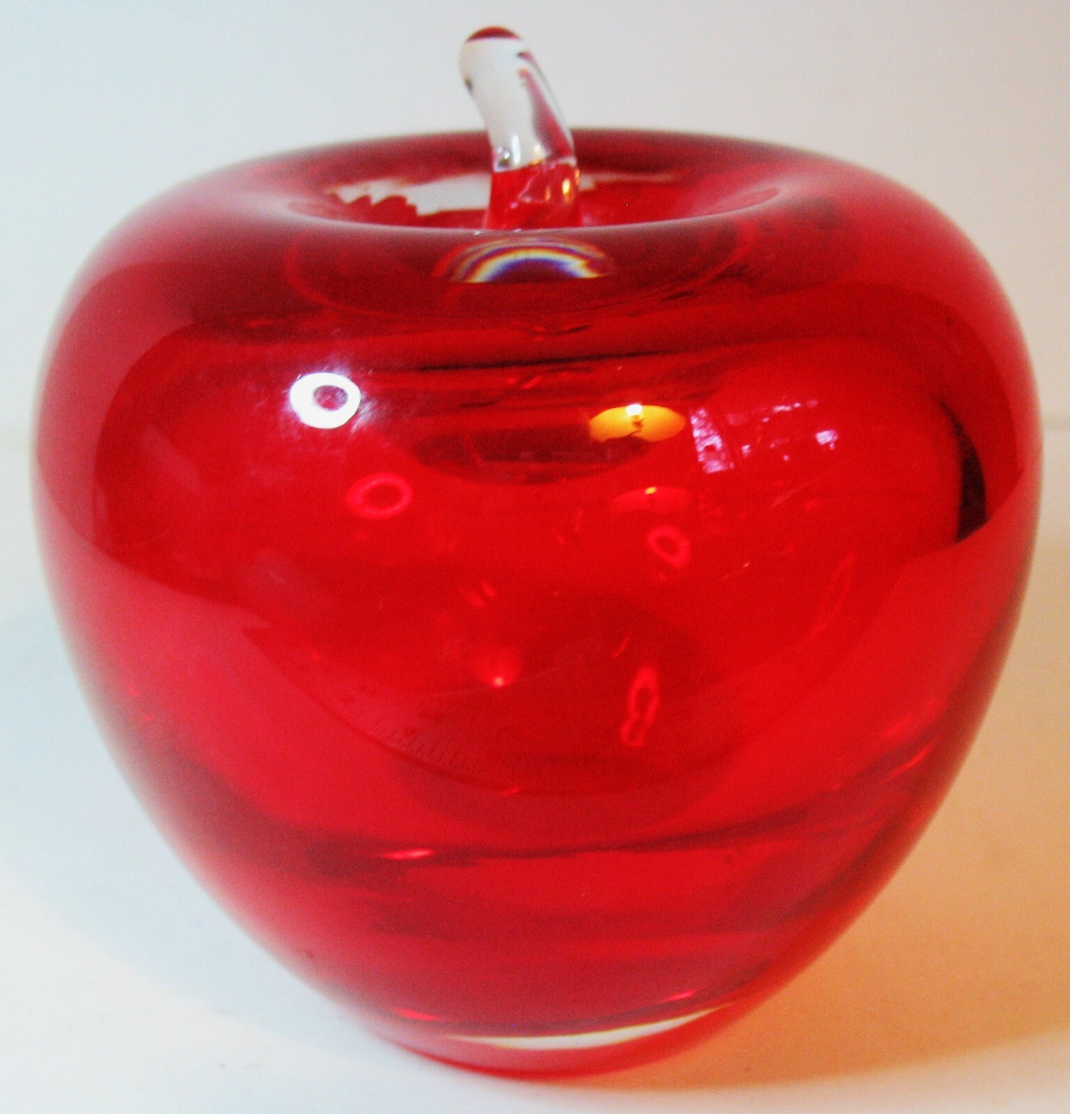 Murano Glass Hand Blown Glass Apple Paperweight MCM