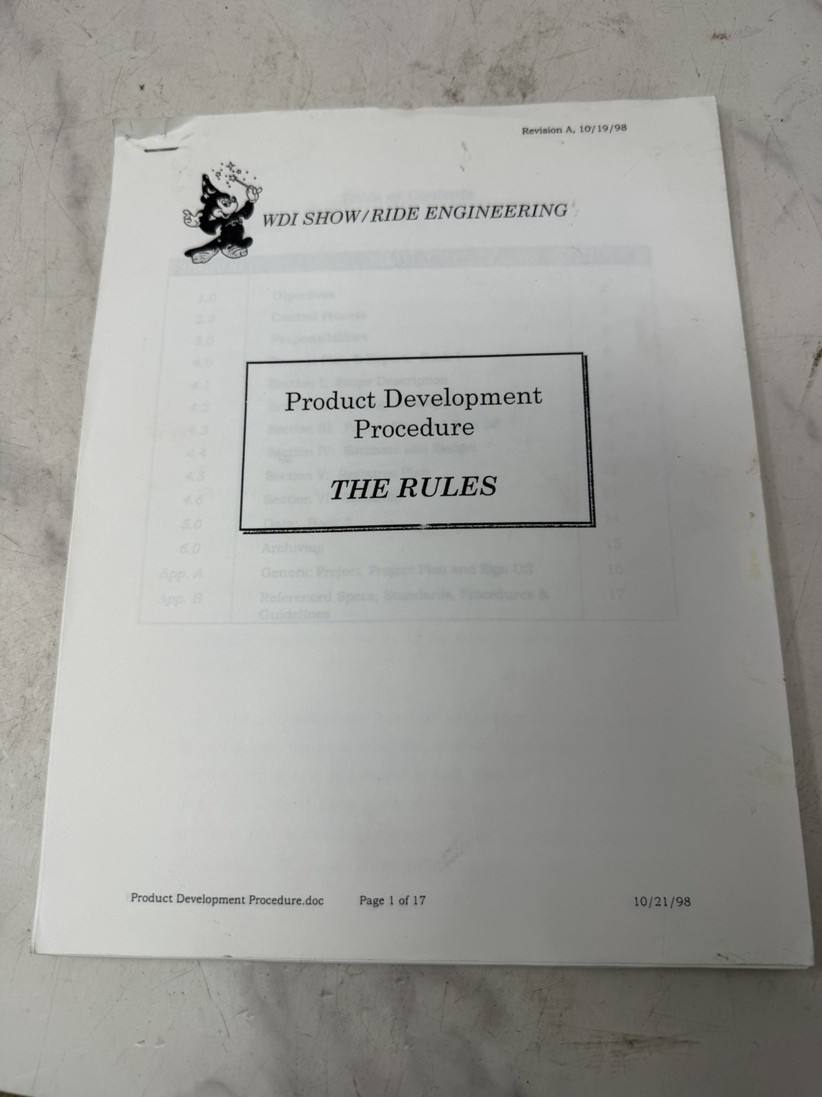 1998 Walt Disney Imagineering WDI Show Ride Engineering Internal Manual RARE