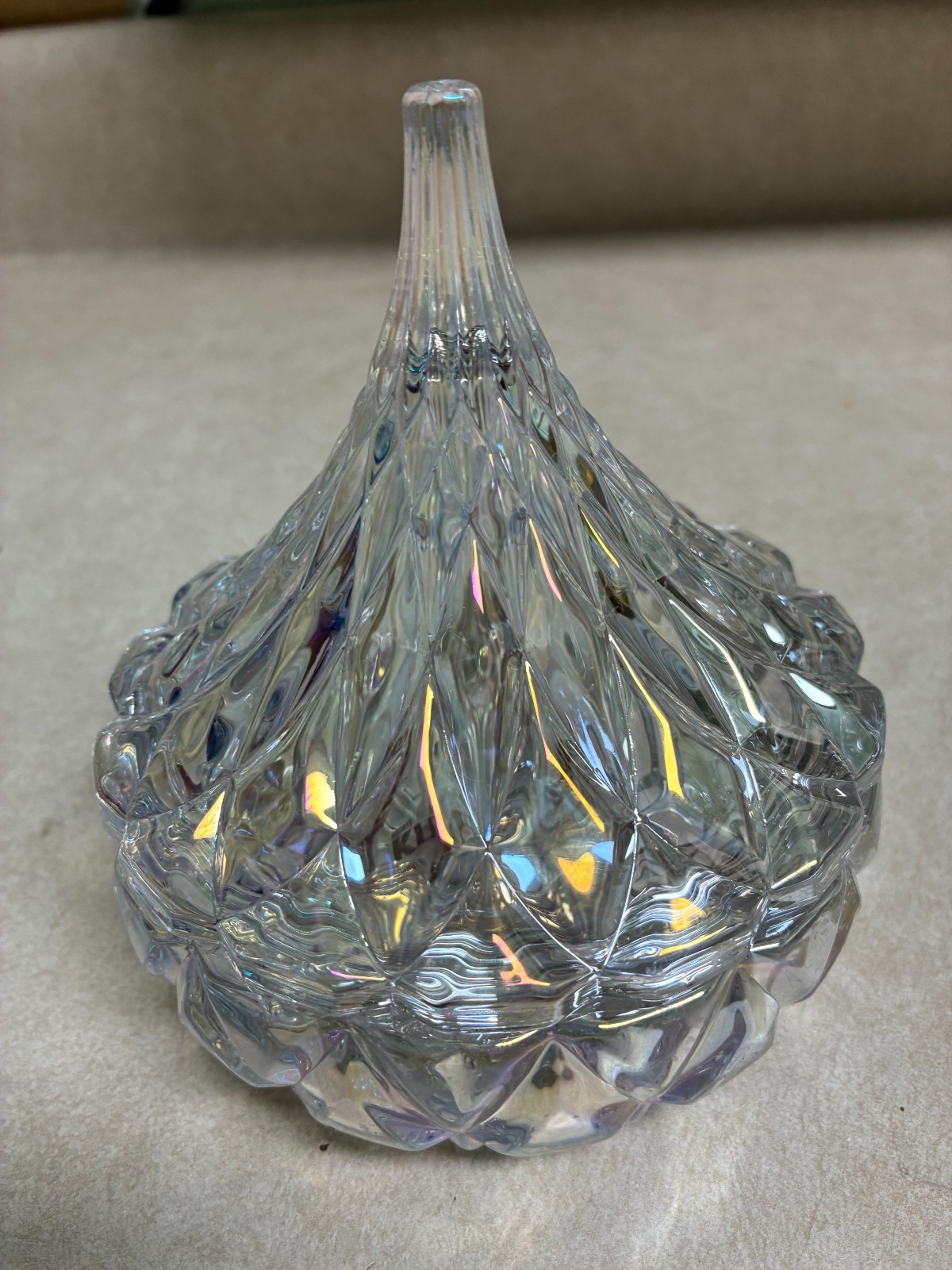 Vtg Godinger Shannon Lead Crystal Hersheys Kiss Covered Candy Dish Trinket 3.5”