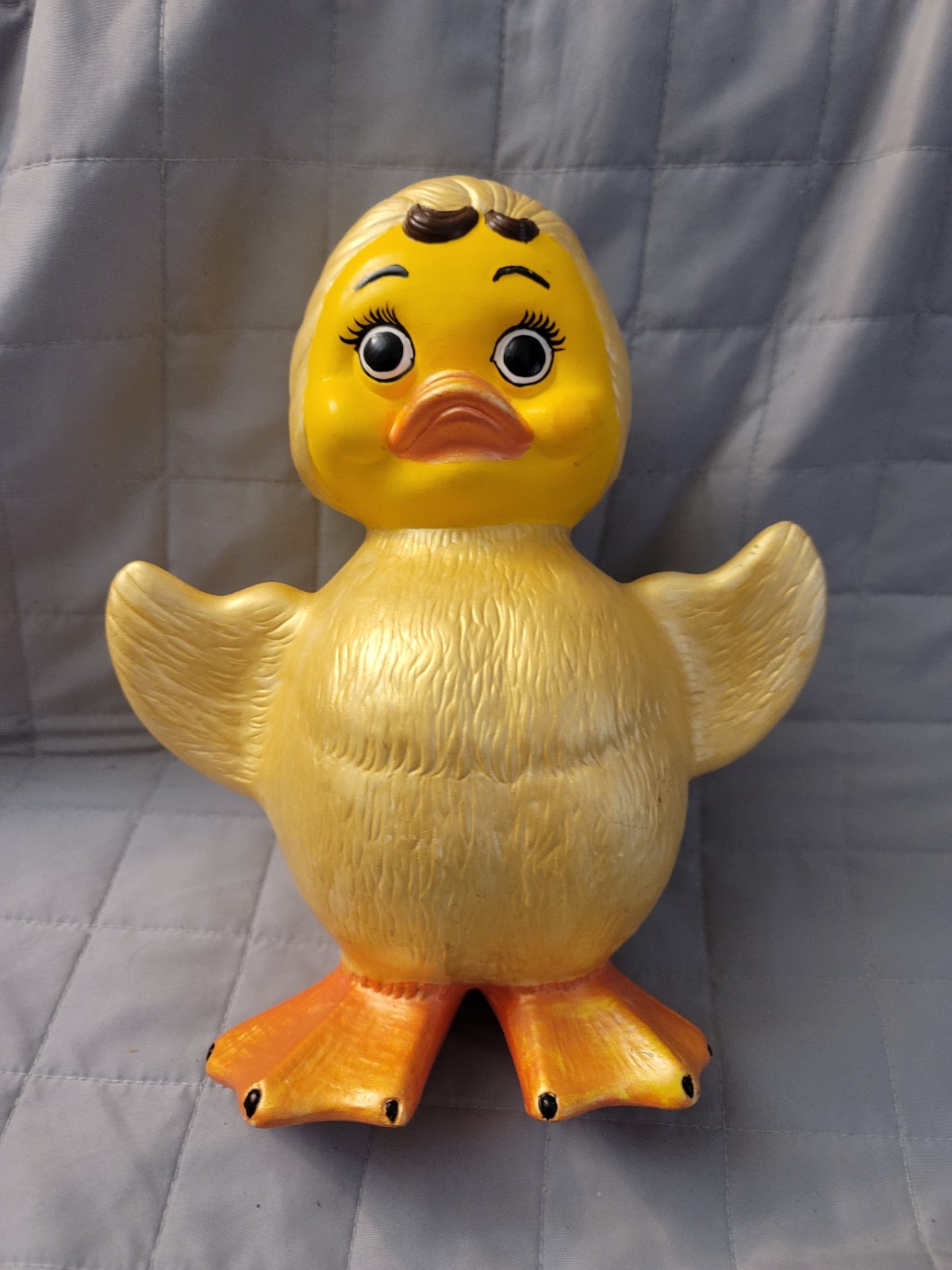 Vintage Holland Mold Ceramic Quirky Yellow Duck Duckling Sculpture Statue USA