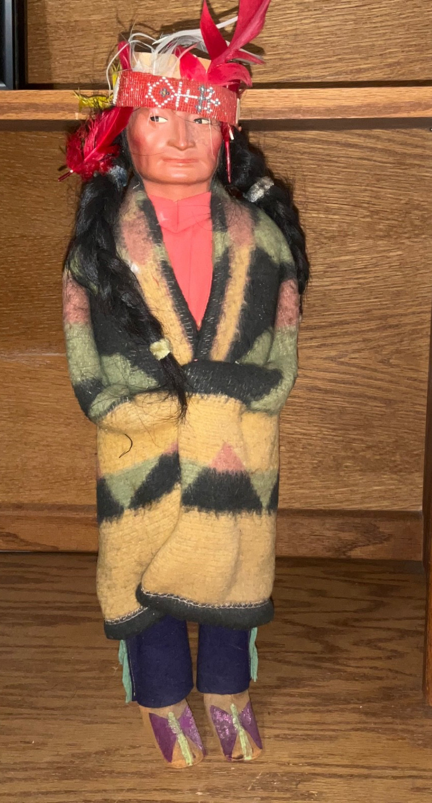 Vintage Skookum Bully Good Native American Chief Doll 17\