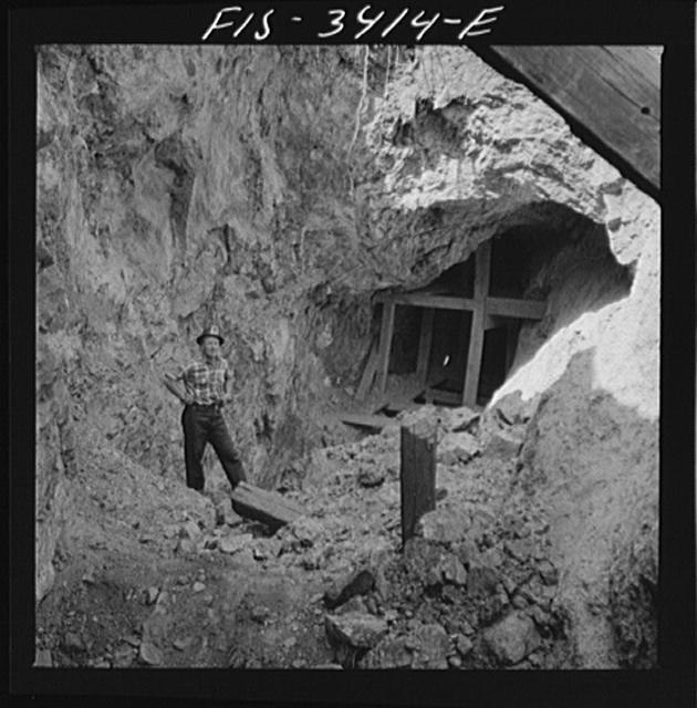 Kern County California Tungsten Chief Mine 1942 miner diggings quarry entrance