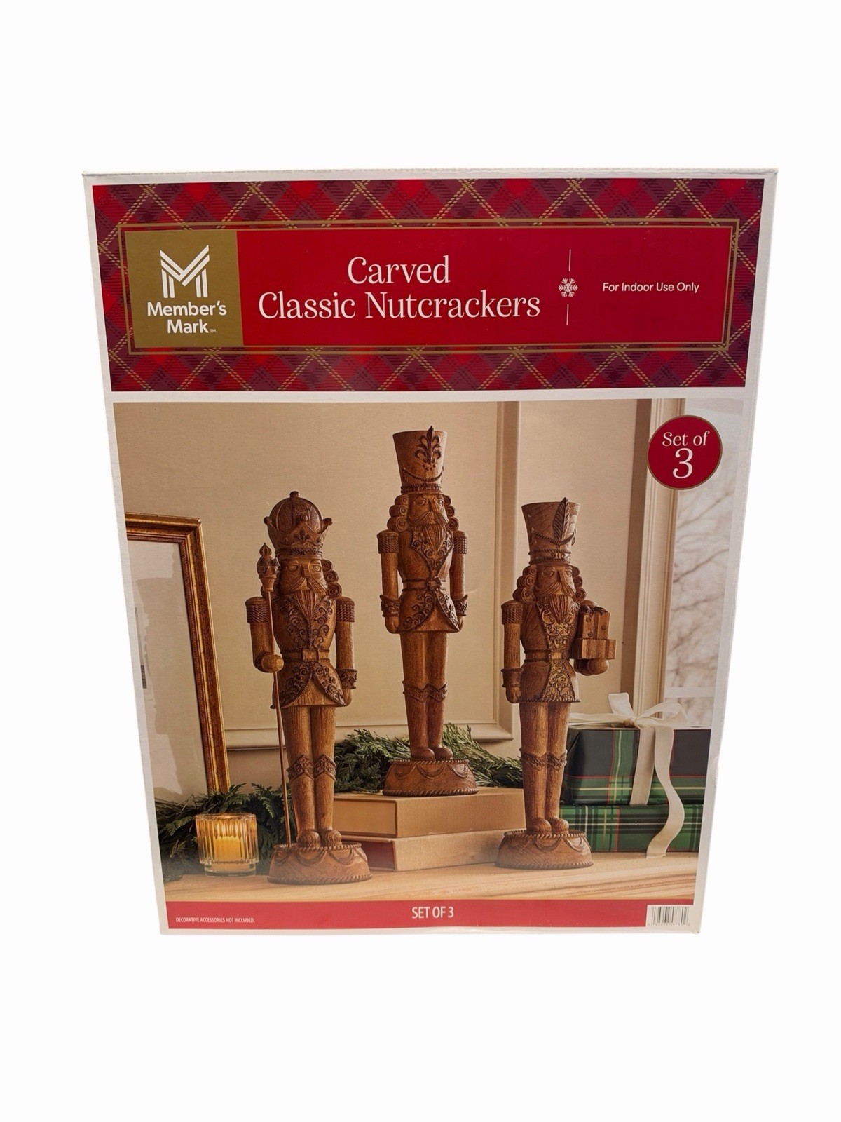 Members Mark Carved Classic Nutcrackers Set for Indoor Use Only New in Box