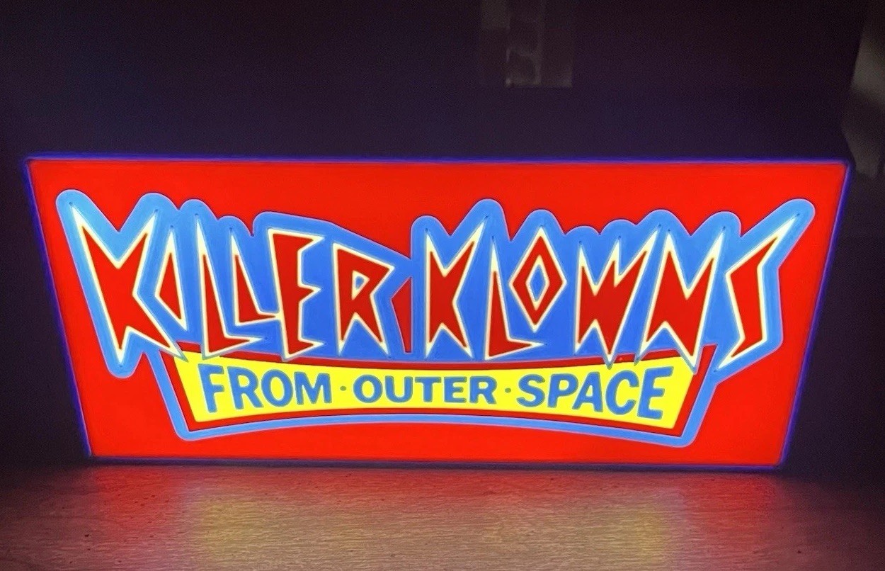 Killer Klowns from Outer Space LED 3D Printed Light Box - Classic Movie Sign 