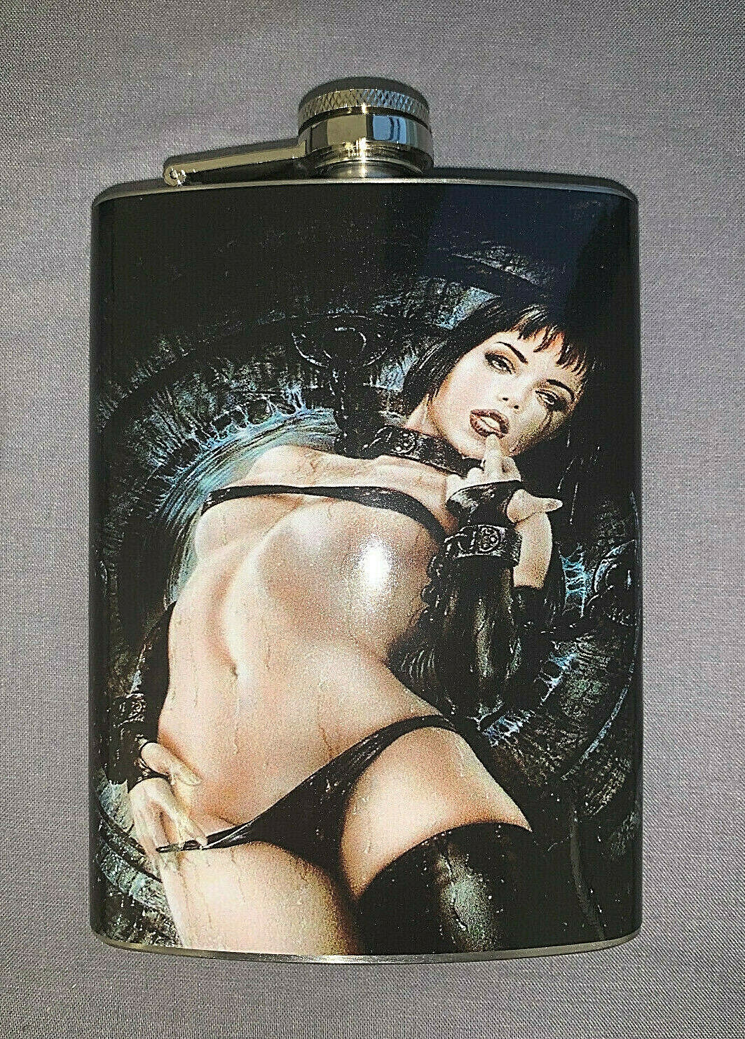 Sexy Gothic Girl D10 8oz Stainless Steel Flask Drinking Whiskey Liquor