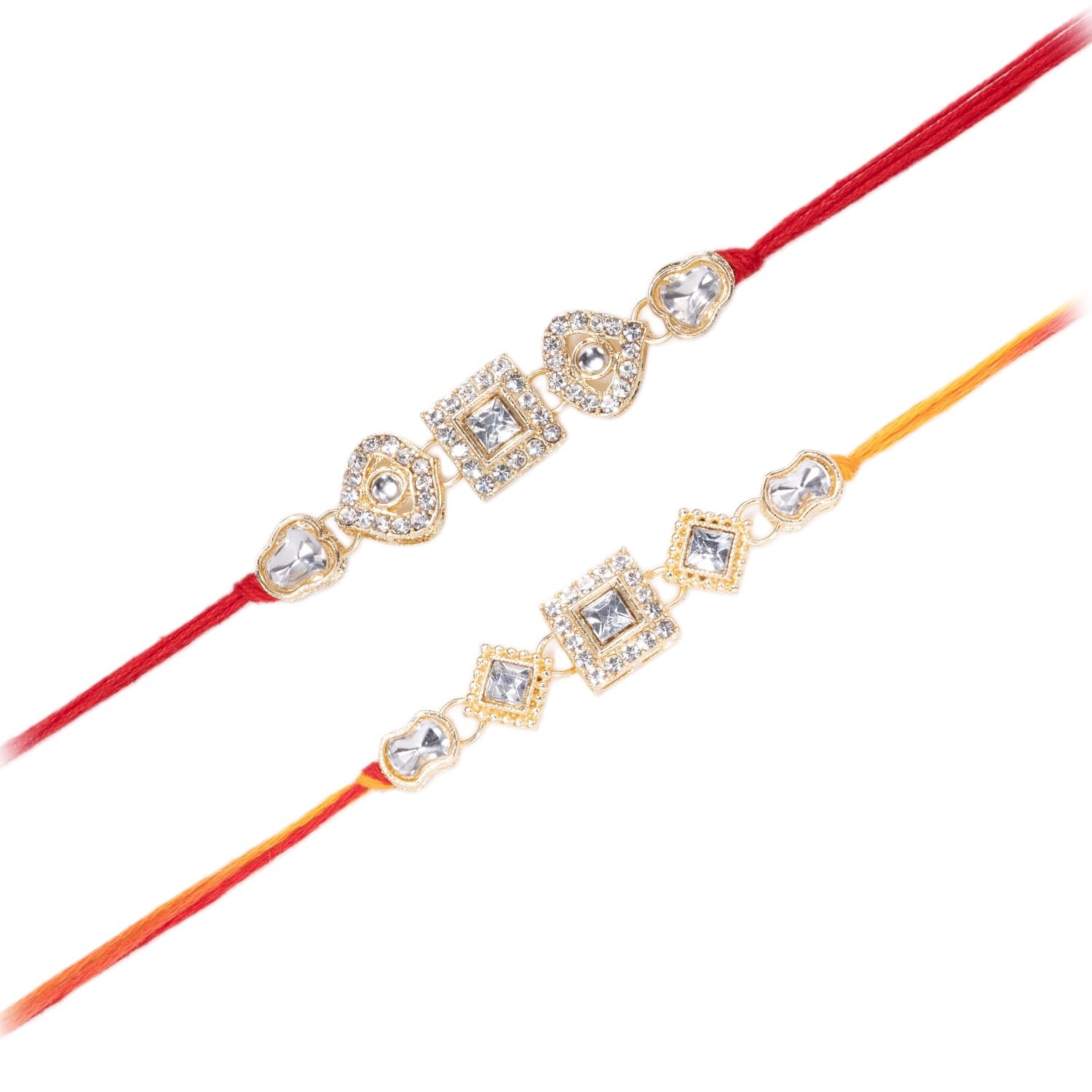 Aheli Rakhshabandhan Rakhi Combo Pack of 2 for Brother with Crystals Aheli Rakhshabandhan Rakhi Combo Pack of 2 for Brother with Crystals