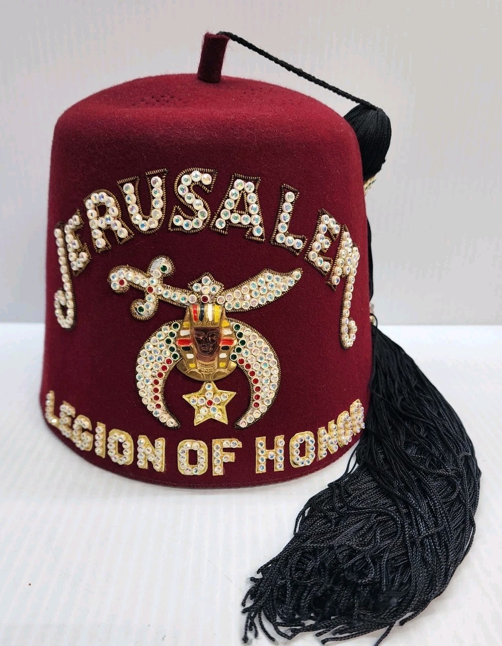 Shriners Fez Hat Jerusalem Legion Of Honor Louisiana With Jewels Tassel Shriners Fez Hat Jerusalem Legion Of Honor Louisiana With Jewels Tassel