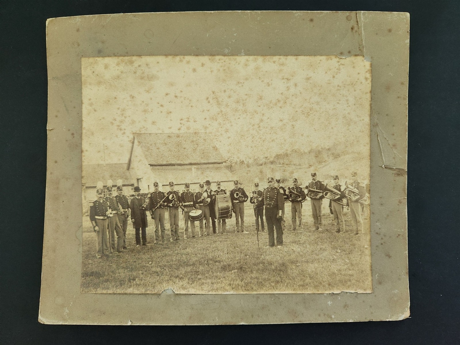 antique MILITARY BAND PHOTOGRAPH army or state militia new england