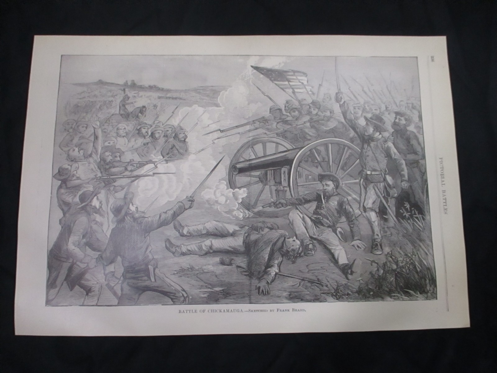 1898 Frank Beard Civil War Print - Battle of Chickamauga, GA - FRAME FOR A GIFT