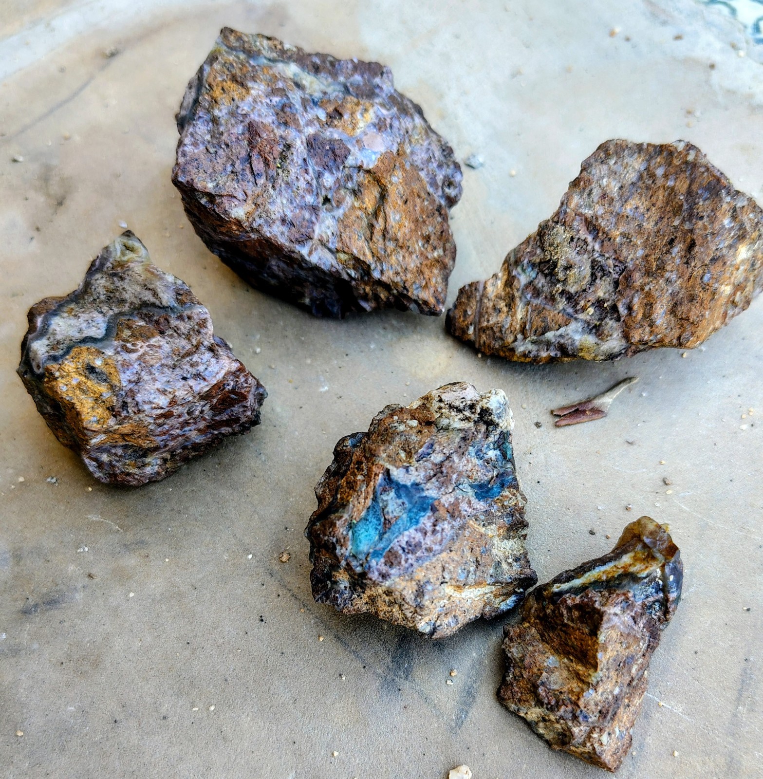 6.8 ounces Needles Blue Agate Blue Danube Mine Rough Gem Silica Specimen