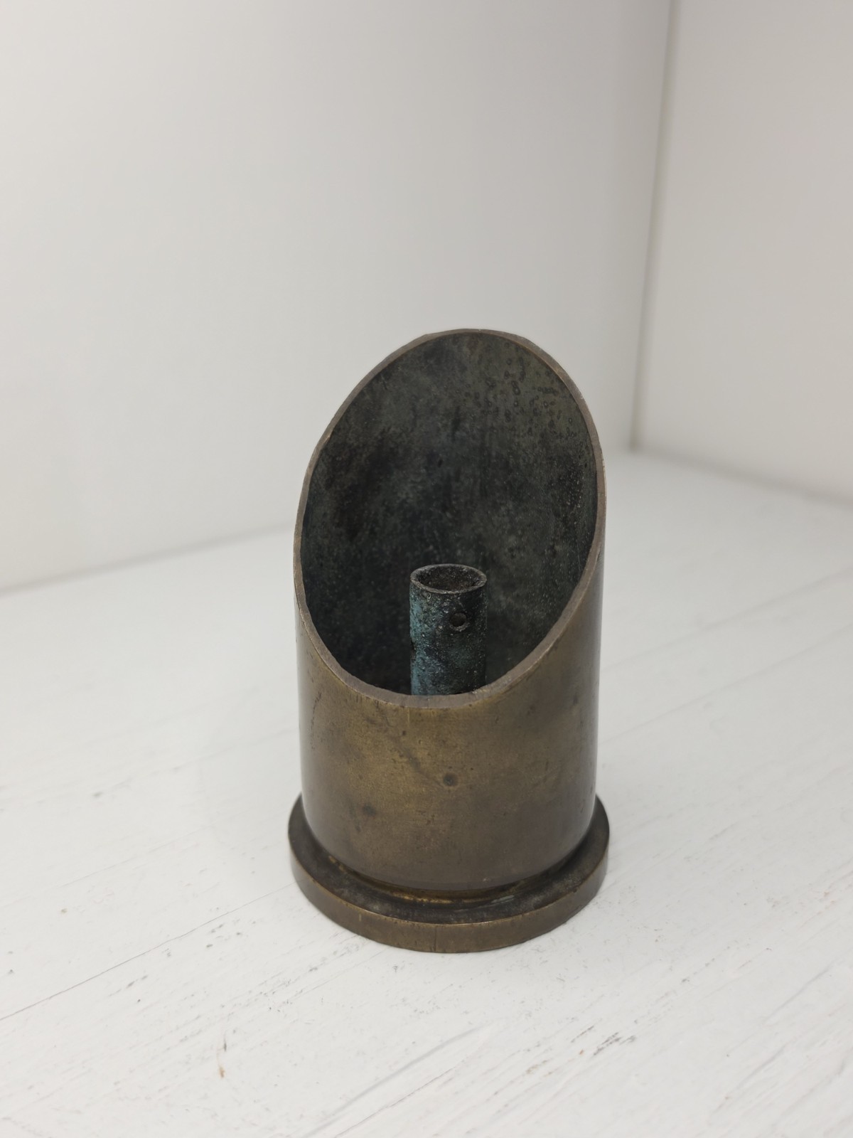 Antique WWI WWII Trench Art Candle Stick Holder Cartridge Shell Artillery VTG