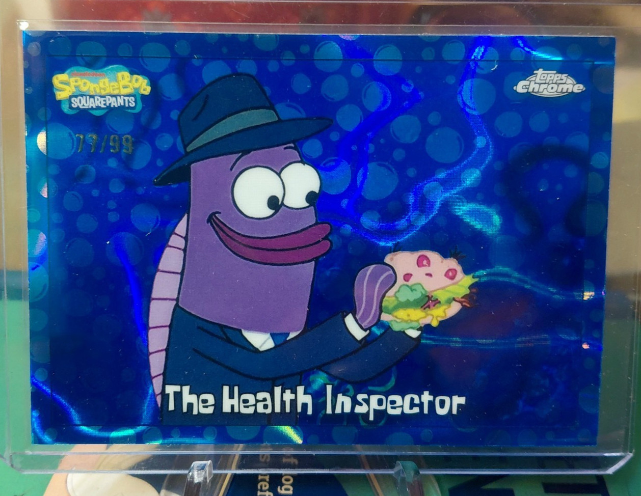 /99 Bubble Refractor,2025 Topps Chrome SpongeBob, The Health Inspector, card# 94