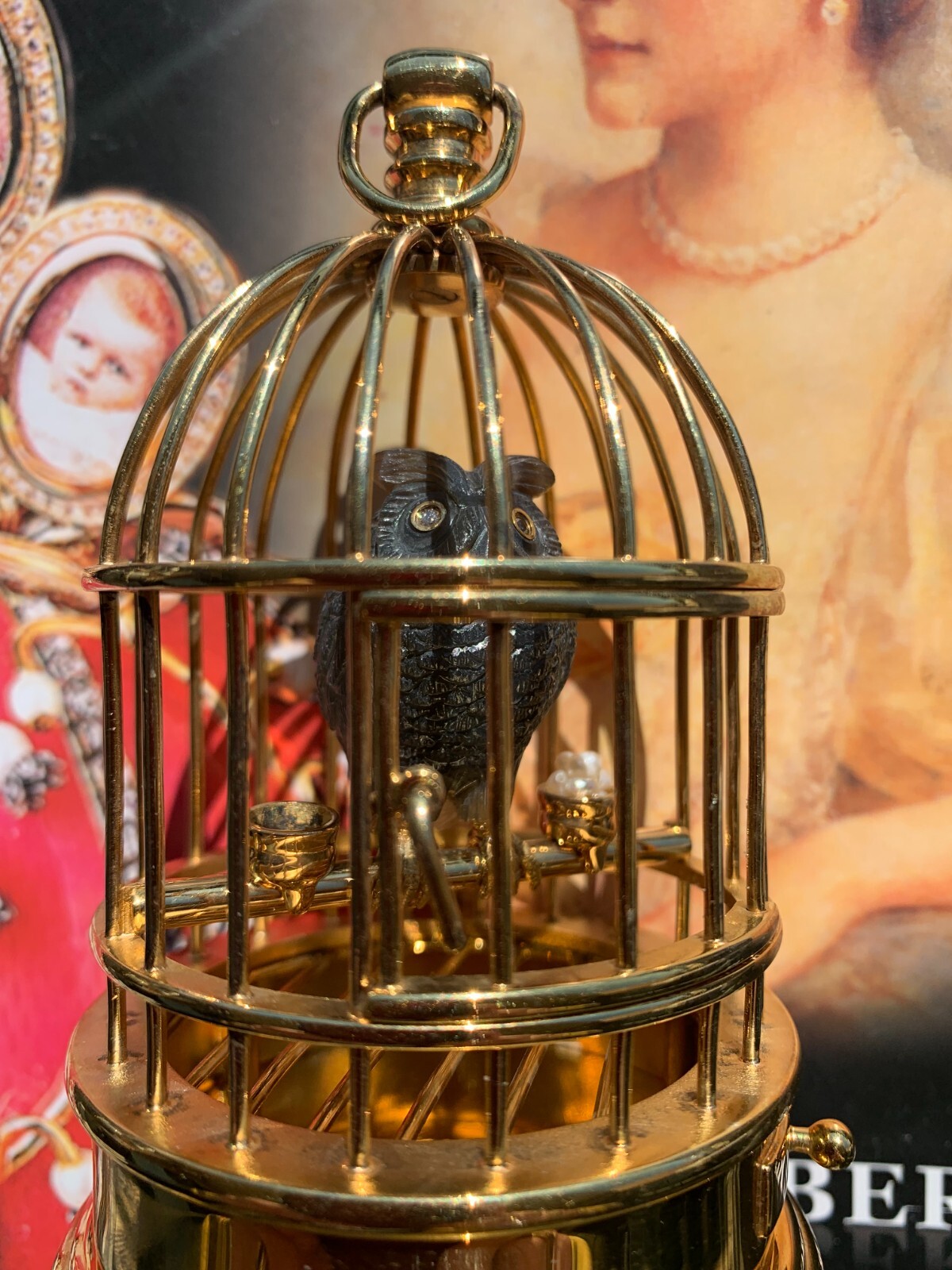 FABERGÉ, OWL IN CAGE, DIAMOND SILVER FABERGÉ, OWL IN CAGE, DIAMOND SILVER