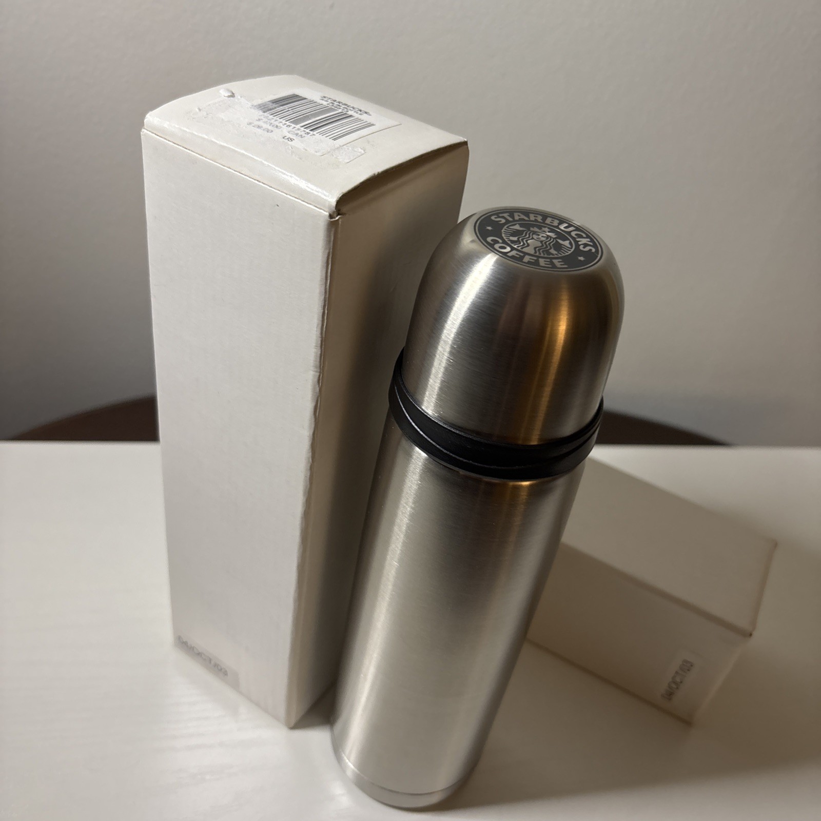Lot of 2 NEW Starbucks Stainless Vacuum Thermos 16oz Vintage Travel Tumbler