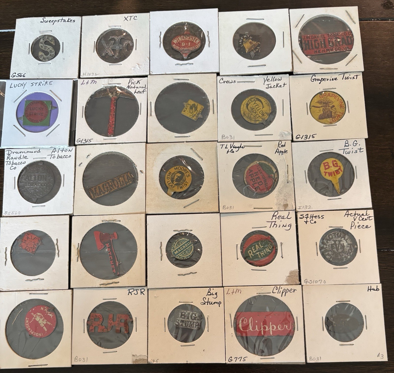 44 Vintage Early 1900's Tobacco Tags several RARE Ones